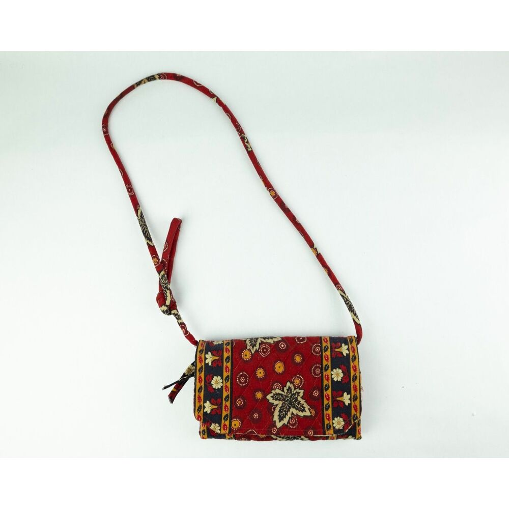 Vintage Vera Bradley "Red Coin" Paisley and Leaf Wallet Purse - Retired 1999